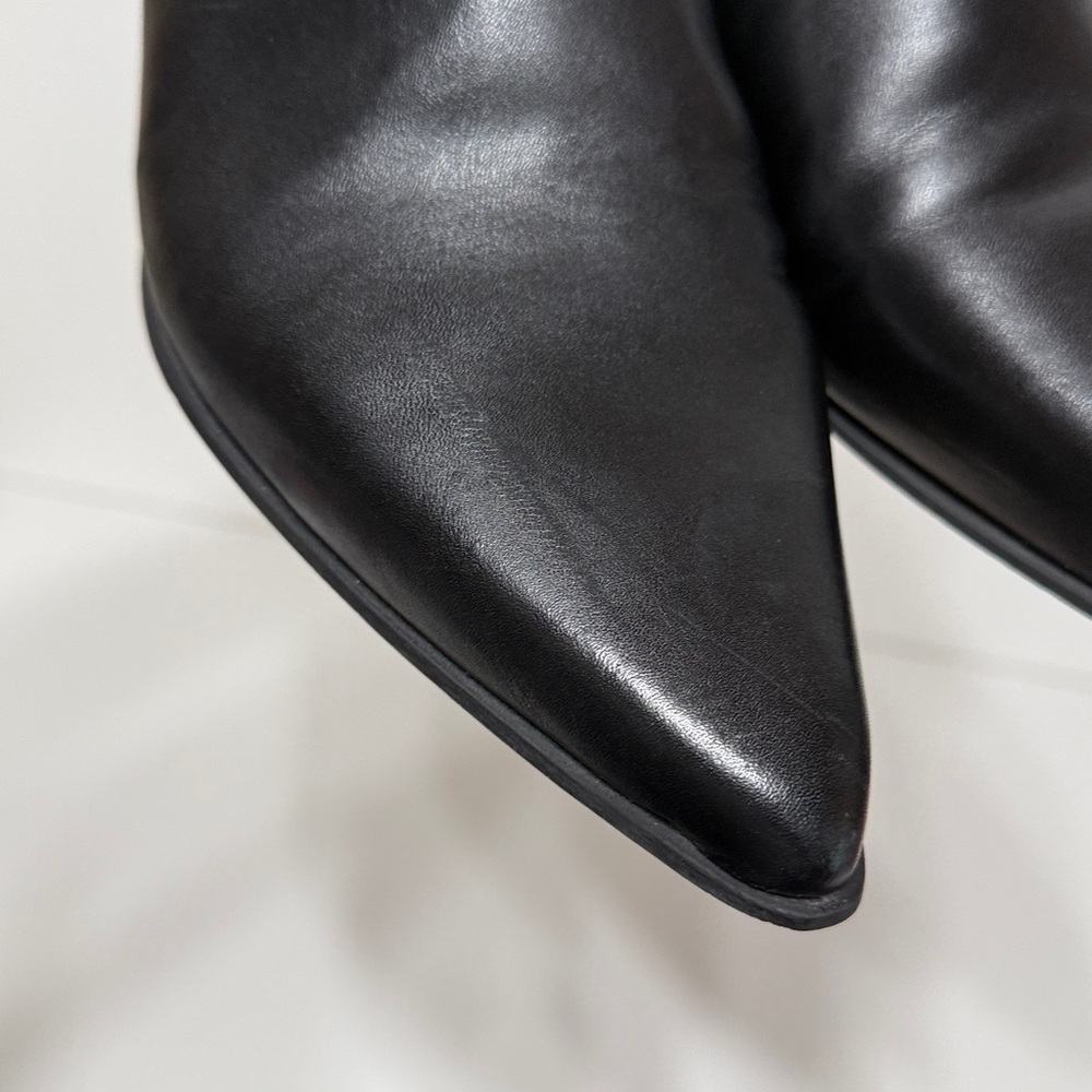 ASOS Cuban Heel Western Chelsea Boots in Black Leather Elastic Lightning Detail - Picture 10 of 17